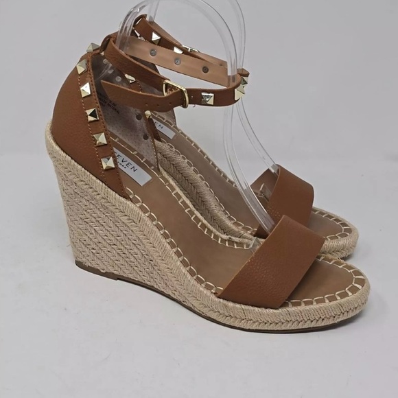 Steven New York Peni brown Studded Wedge Sandals sz 11 noob - Picture 3 of 4